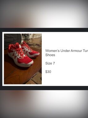 Under Armour Women's Red and White Athletic Sneakers